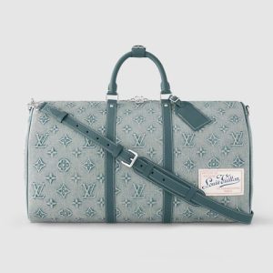 M22532 Louis Vuitton Keepall Bandouliere 50 Monogram Washed Denim coated canvas